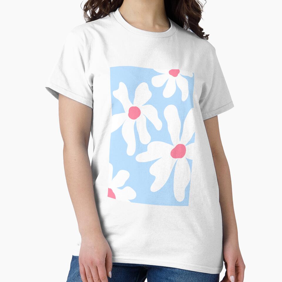 Sky blue groovy trendy flowers by Innovativa