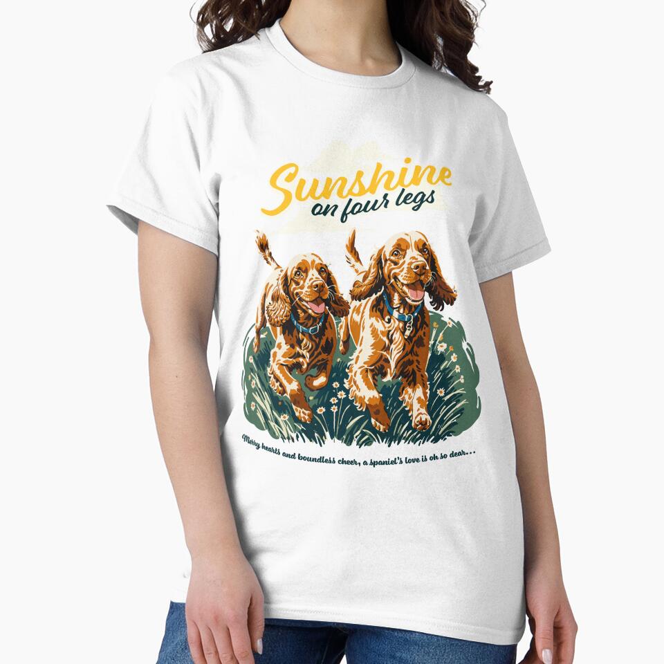 Frolicking Cocker Spaniels Retro Dog Art, Two Gentle Charming Pups, Special Gift for Dog Moms by furrlieben