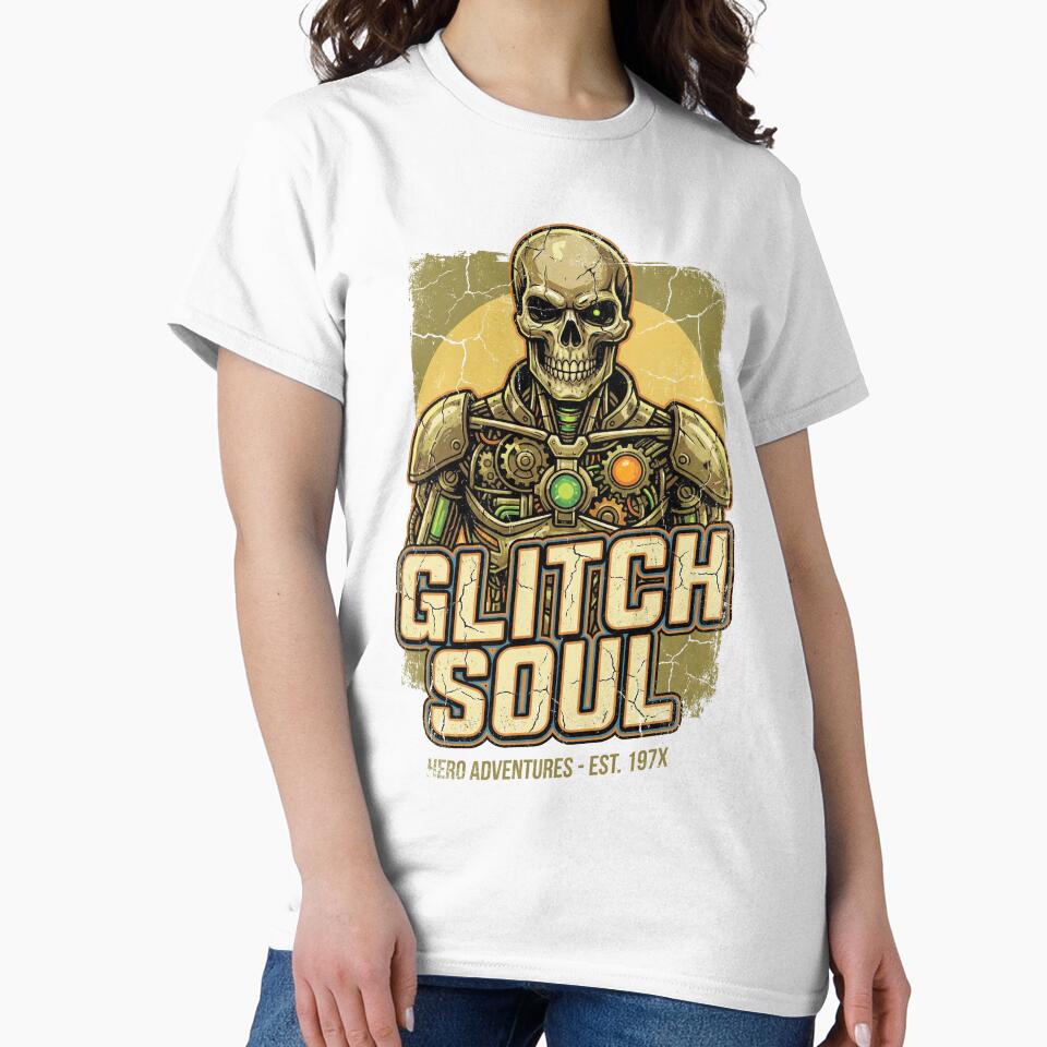 Glitch Soul – Retro Cyberpunk Skeleton Hero Art by Thaivi Design
