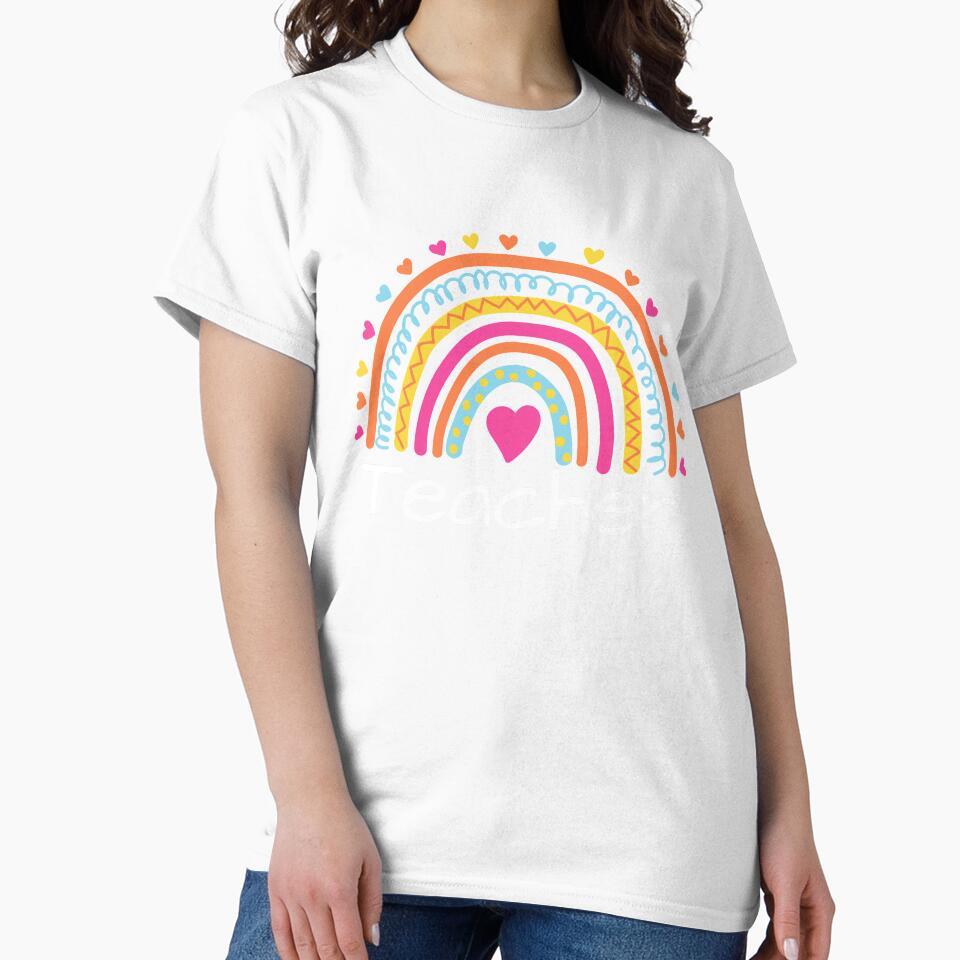 Teacher Shirts For Women, Vintage Boho Teacher Rainbow Sweatshirt, Rainbow Teacher Hoodie, Rainbow Teacher, Kindergarten Teacher Laptop skins,Mobile Cases Gift, by kenganalashish
