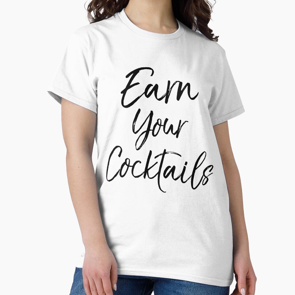 Earn Your Cocktails Funny Workout Quote by TNDesignStudio