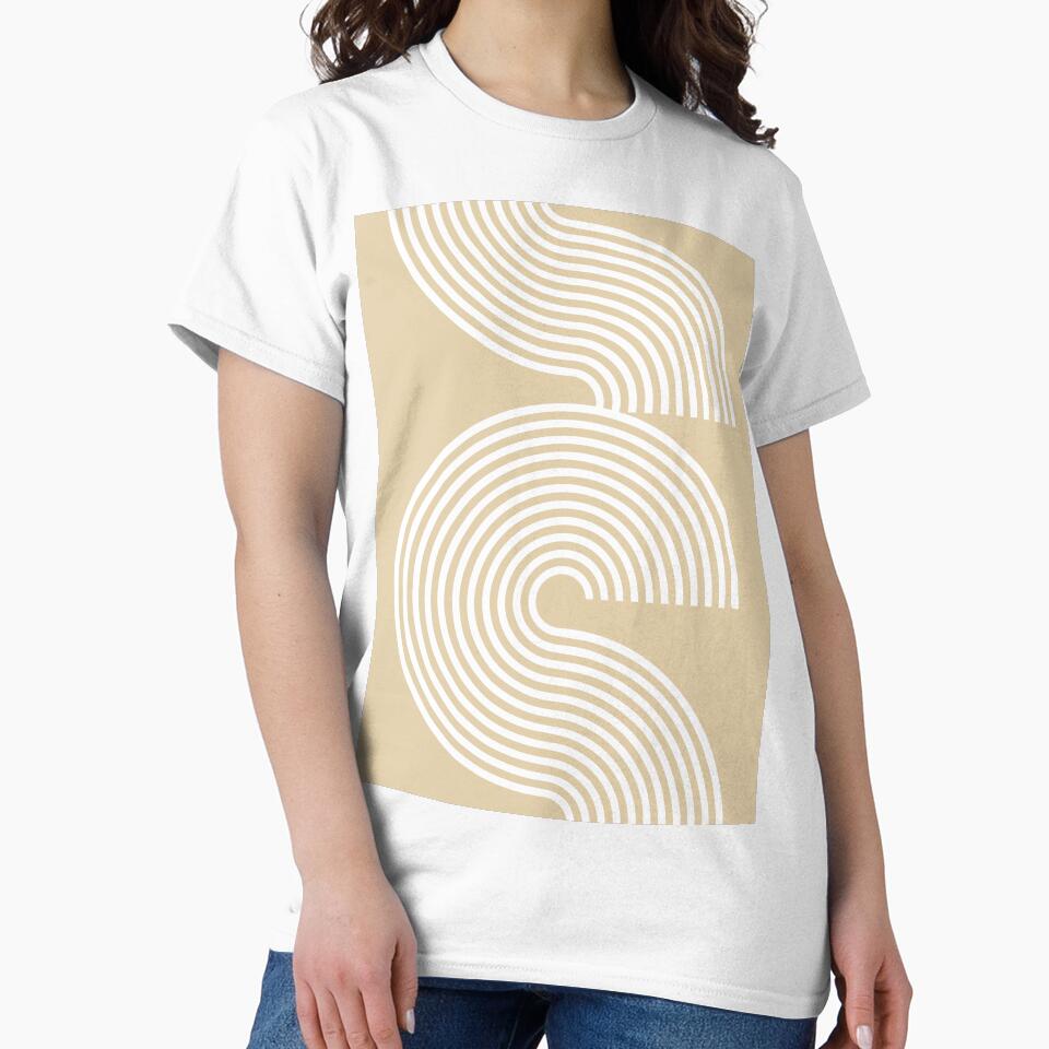Neutral Mid Century Modern 70s Retro Lines Earthy Tones by Inogitna Designs