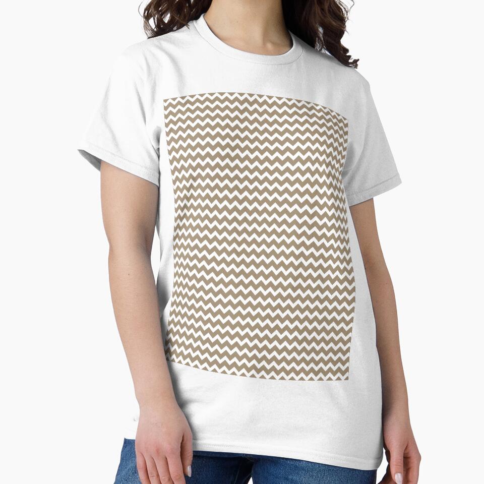 Brown and White Chevron Zig Zag Line Pattern Pairs DE 2022 Trending Color Tuscan Mosaic DE6208 by ColorOfTheYears
