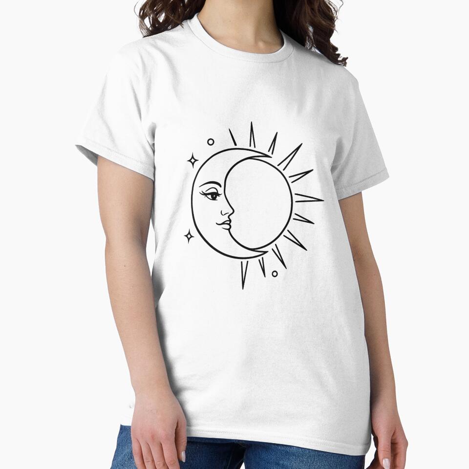 Crescent Sun Face – Minimal Cosmic Portrait by Napini