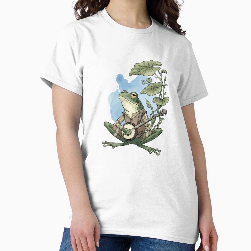 Cute Frog Playing Banjo Aesthetic by StudioJohan