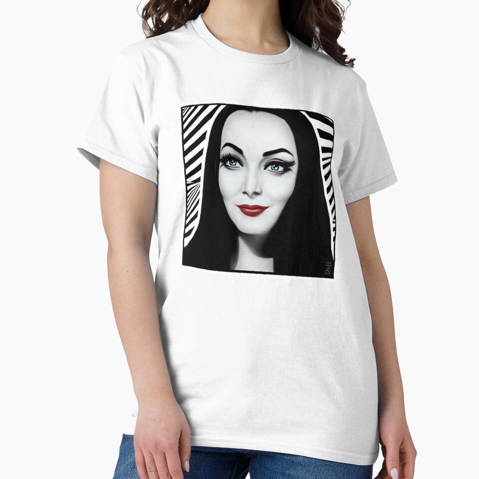 Morticia Horror Icon Black and White Stripes by orionlodubyal