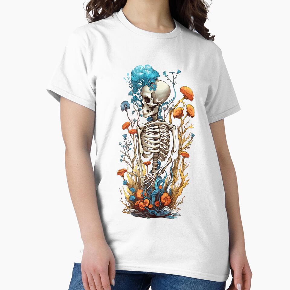 Bones And Botany Gothic Skeleton Floral Art by xuxqhpbmr34