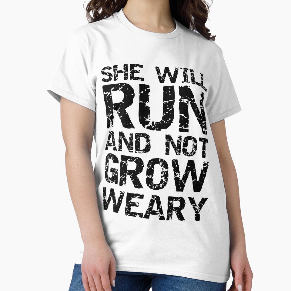 Vintage Bible Quote She Will Run and Not Grow Weary Funny Workout Quote by TNDesignStudio