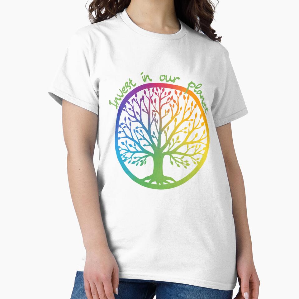 Earth Day 2023 Tree of Life - Rainbow Colors "Invest in Our Planet" Eco-Friendly Design by ElLocoMus