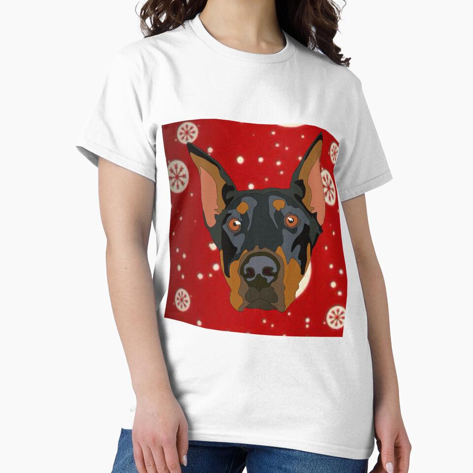 Christmas pattern doberman by LeahcarsArt