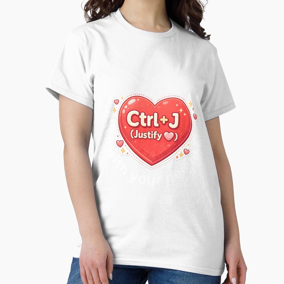 Ctrl+J Justify Have Heart Alignment with Neighbors– Keyboard Shortcut Love Design for Programmers & Computer Lovers by UC-AbelBooks