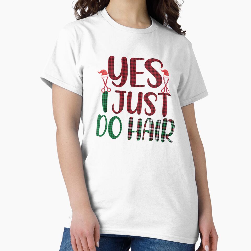 Yes i just do hair Hair Cutting Scissors with Santa's Hat Funny Christmas Hairstylist by patroart