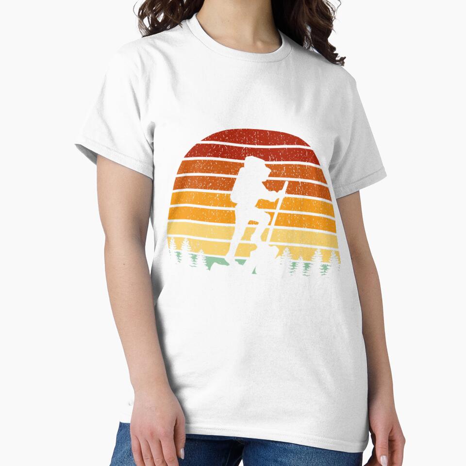 Vintage Sunset Hiking Gift For Hikers and Mountaineers by MeyoshiGil99