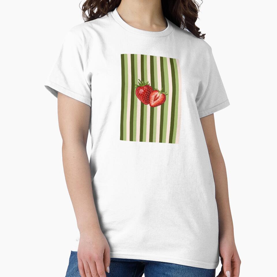 Strawberry with green stripes aesthetic by joleyjl