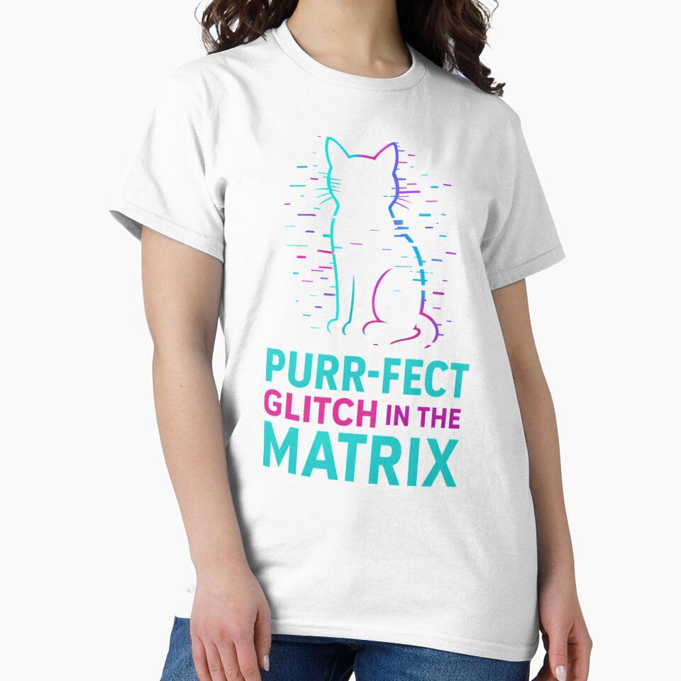 Purr-fect Glitch in the Matrix Cat Animal Funny Pun by TroyTheTerrific