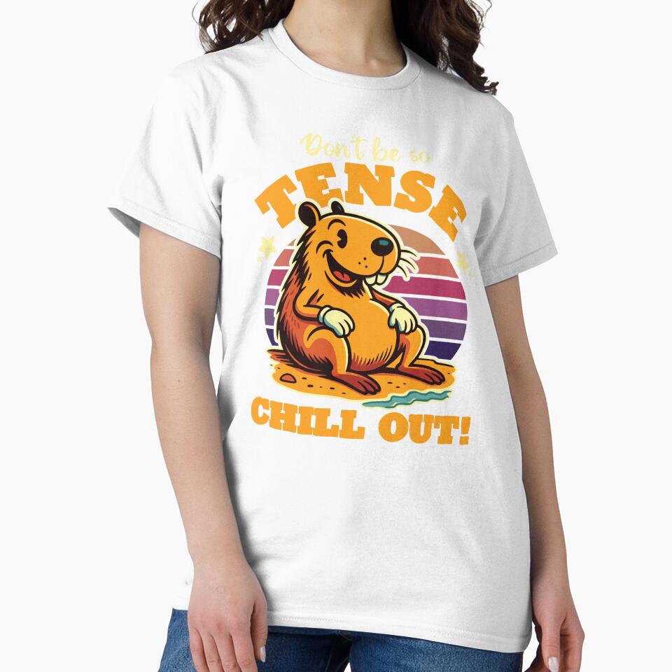 Relaxed Capybara “Don’t Be So Tense” Chill Out by TheJollyDoodle