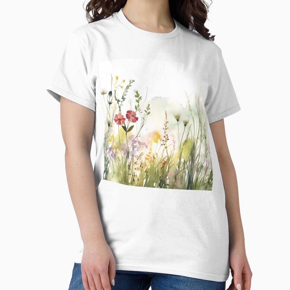 Popping Red and Purple Watercolor Wildflowers by VibeShift Studio