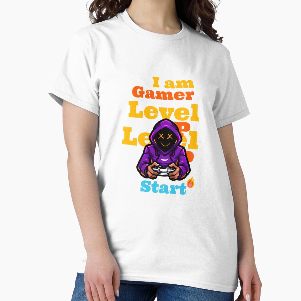 Cool Neon Gamer Hoodie Character - I Am Gamer Level Up by PhantomArtStore