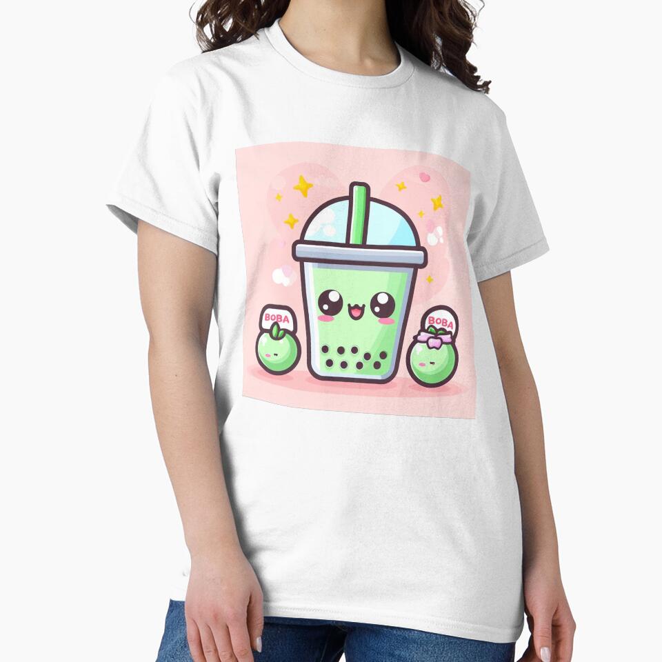 green tea bubble tea with cute little boba friends by SaraDatCool