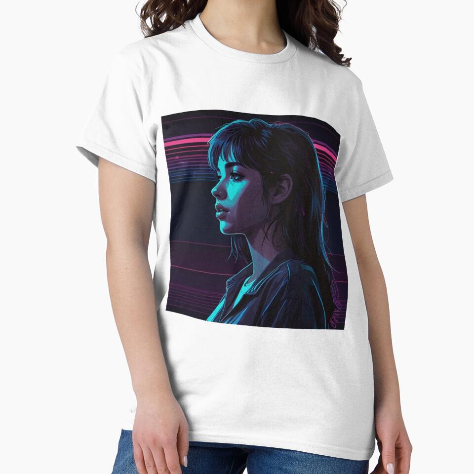 Neon Retrowave Anime Girl 80S Neon | Anime Cyberpunk Artwork by Joy-boy-op