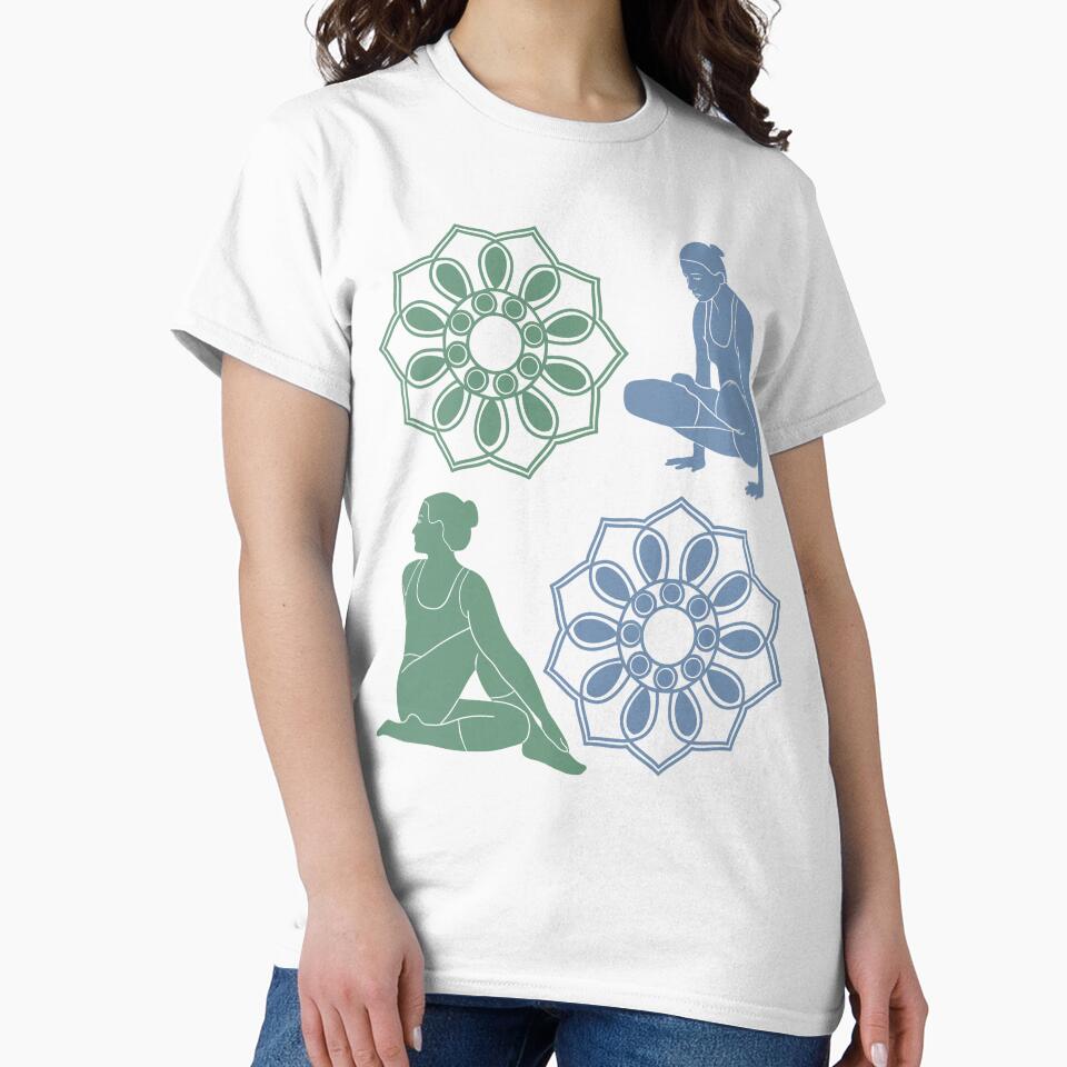 Two Yoga Poses With Mandalas by Laanas