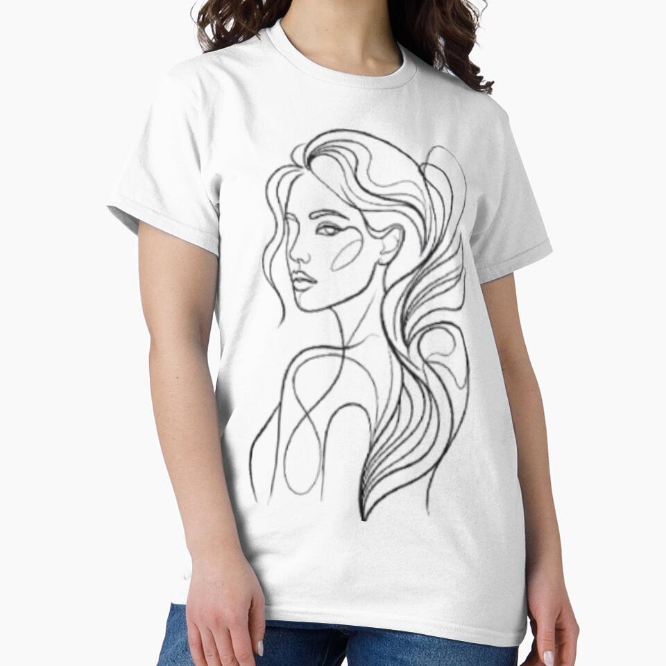 Minimalist Woman One Line Art Aesthetic Portrait by NİVORA STORE