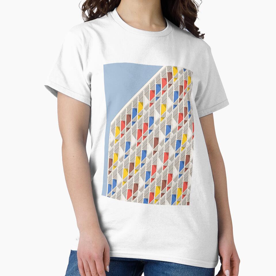 Le Corbusier architecture minimalist illustration Facade Cité Radieuse by DANE_Projects