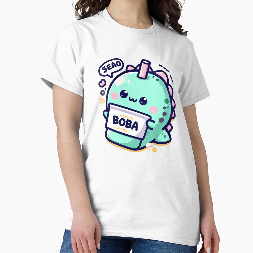little green dinosaur as a bubble tea with boba stickers and much for! by SaraDatCool