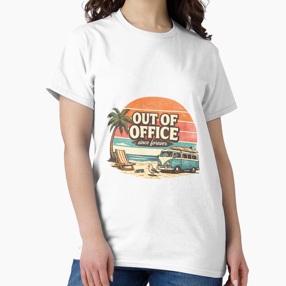 Out Of Office Since Forever Retro Beach Club Design by BeaVibes