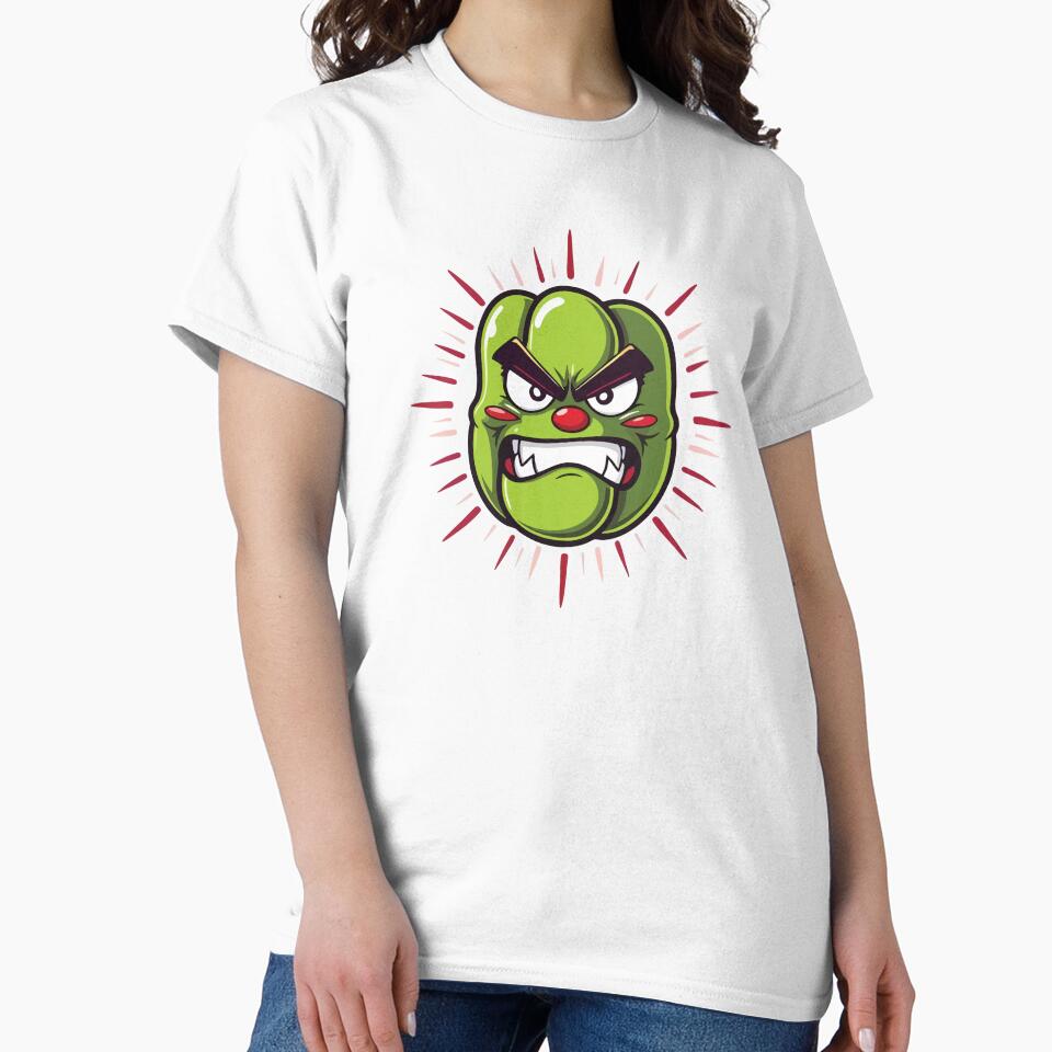 Angry Bell Pepper – Funny Food Cartoon Character by CrownedCanvas