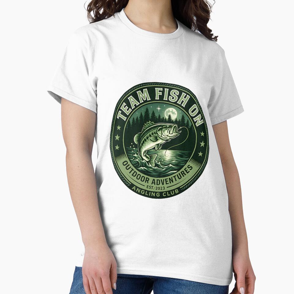 Copy of Team Fish On - Minimalist Fishing Badge - Fisherman Gift - Angler Outline Art by Team Fish On!!!