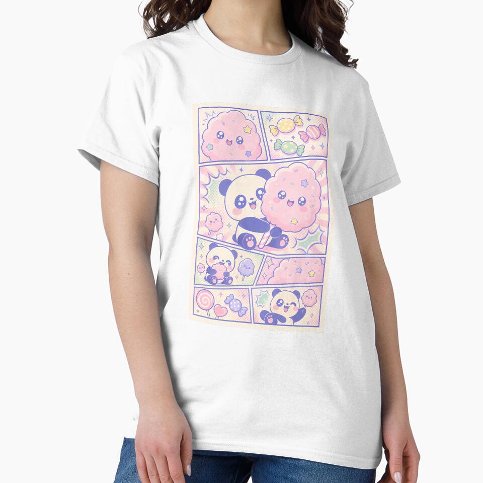 Kawaii Panda Cotton Candy Comic Panels by Magmashup
