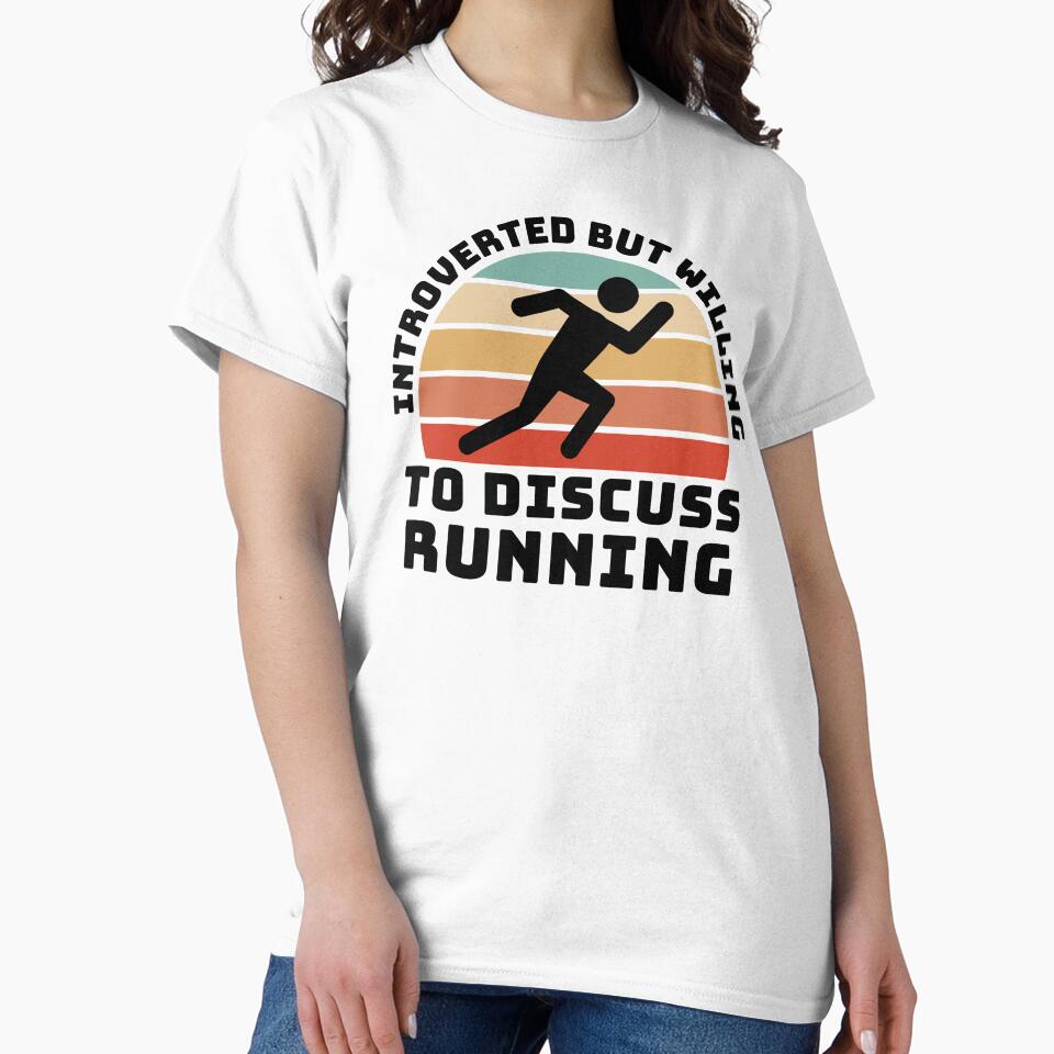Copy of Running sports Quote , Introverted But Willing To Discuss Running  , this is a great gift for who loves running sport , Sports lover by Fokma