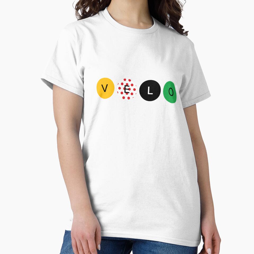 Vélo Cycling Jersey Colors Minimalist Graphic Tee by Just Jollity