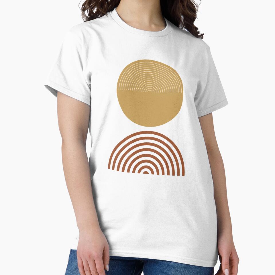 Lines And Circle Brown Yellow by ArunikaPrints