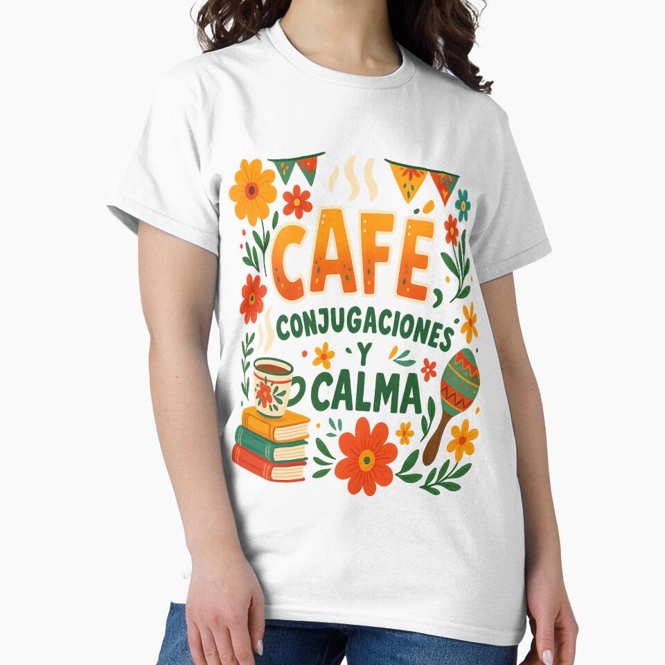Café, Conjugaciones y Calma | Spanish Teacher Folk Art Design by Mi Clase Divertida