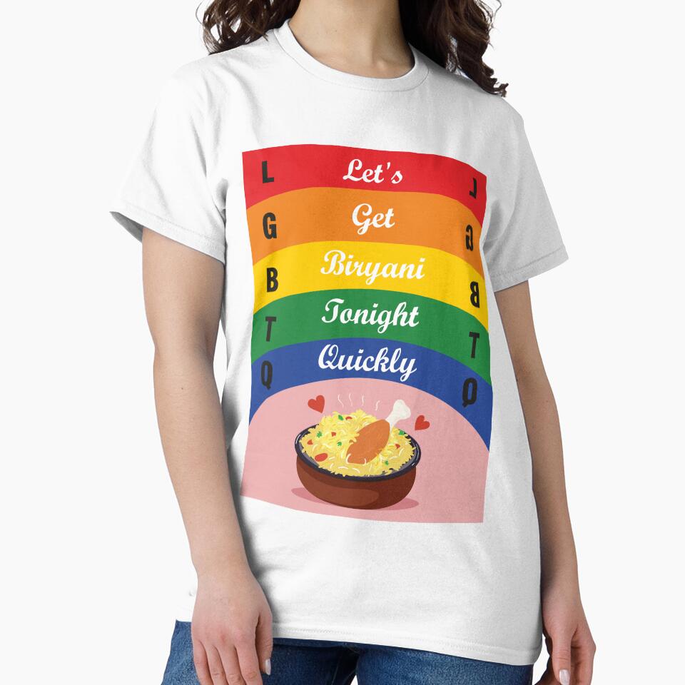 LGBTQ – Let’s Get Biryani Tonight Quickly | Funny Biryani Lover T-Shirt by Rehma Wear