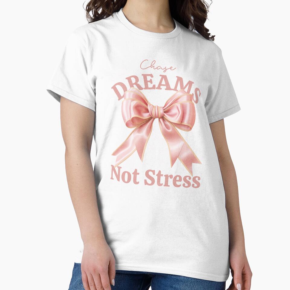 Chase dreams not stress cute pink vintage bow by SoulfulT