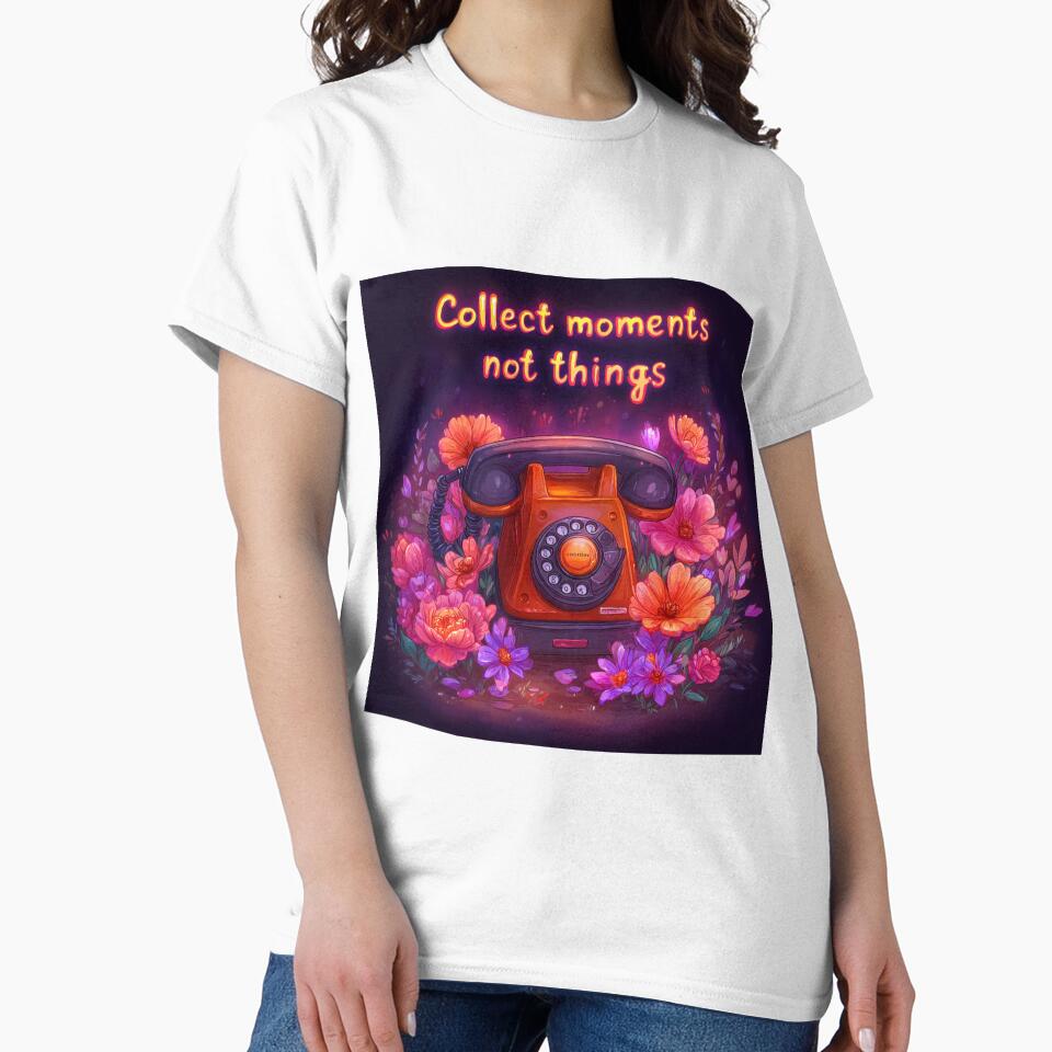 Retro Telephone with Flowers and Inspirational Quote by CreativeLarysa