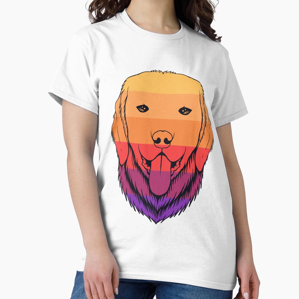 Golden Dog Retriever Retro Colorful by Fine Art California