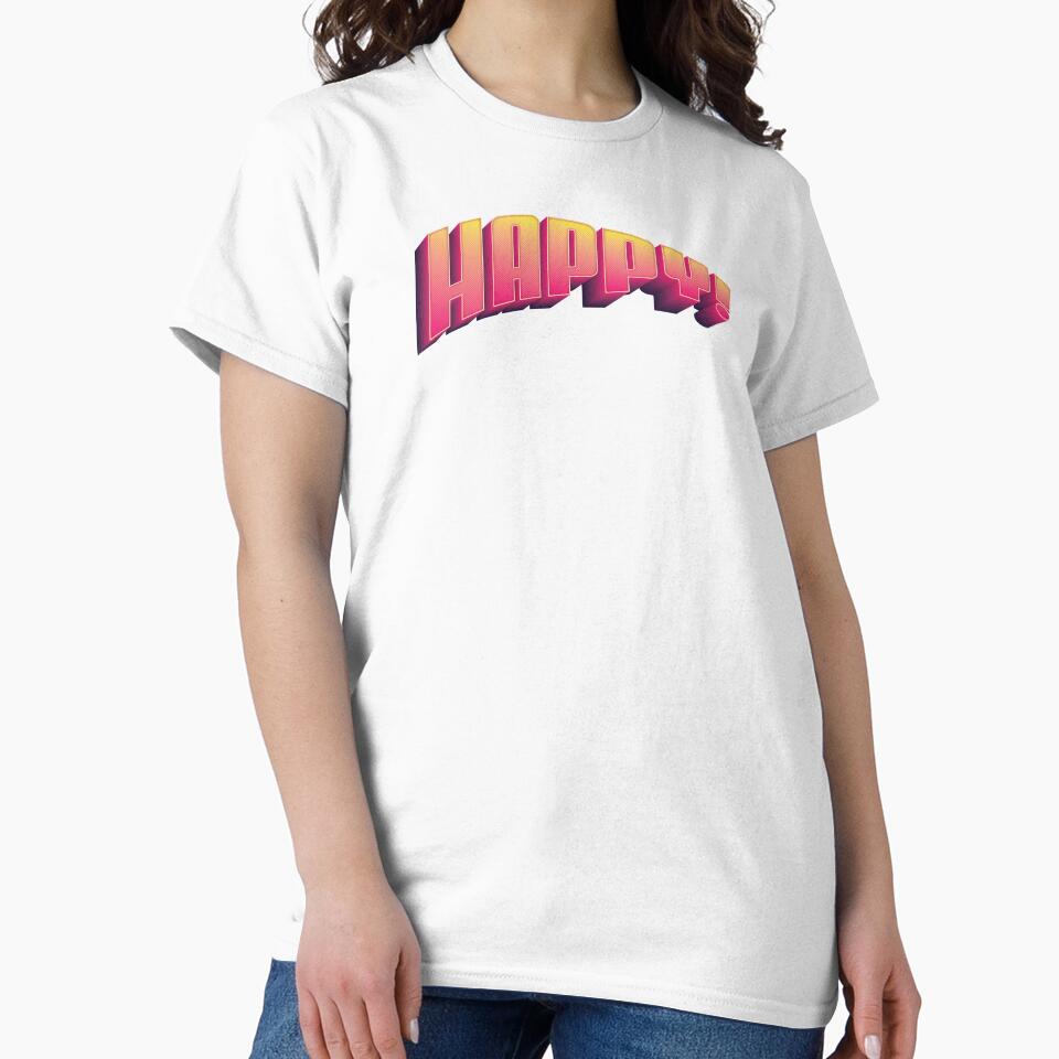 Happy - 80s Neon by Whimsical  Thinker