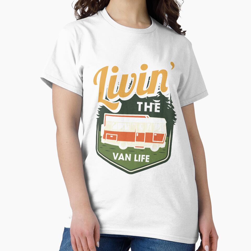 Funny Retro Camping Livin That Van Life by King of Colored Stickers
