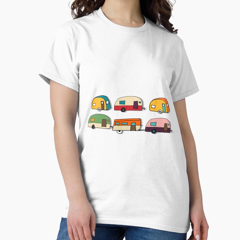 Retro Campers Green #Midcenturymodern by susycosta