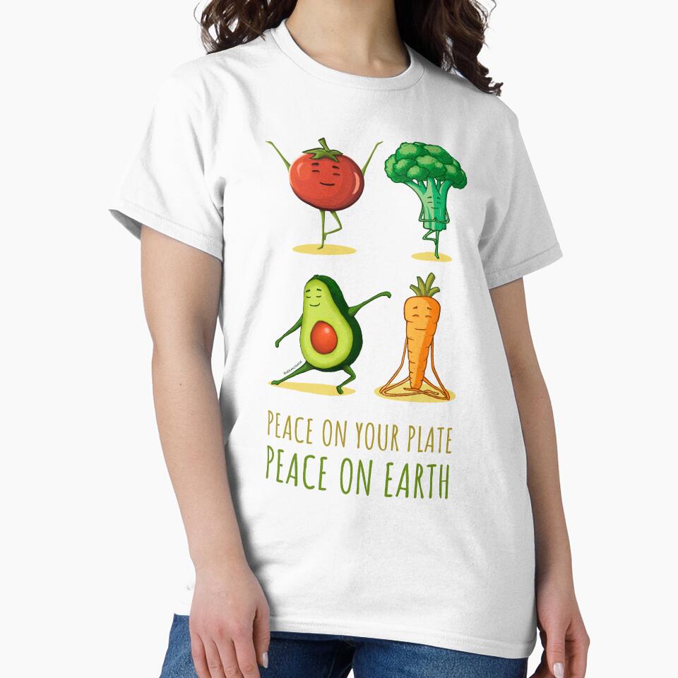 Cute yoga veggies: broccoli - avocado - carrot - tomato by Frank J. Art