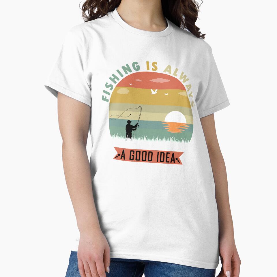 fishing is always a good idea, retro vintage style by Space Art