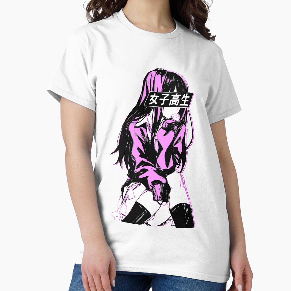 SCHOOLGIRL (Pink) - Sad Anime Japanese Aesthetic by PoserBoy