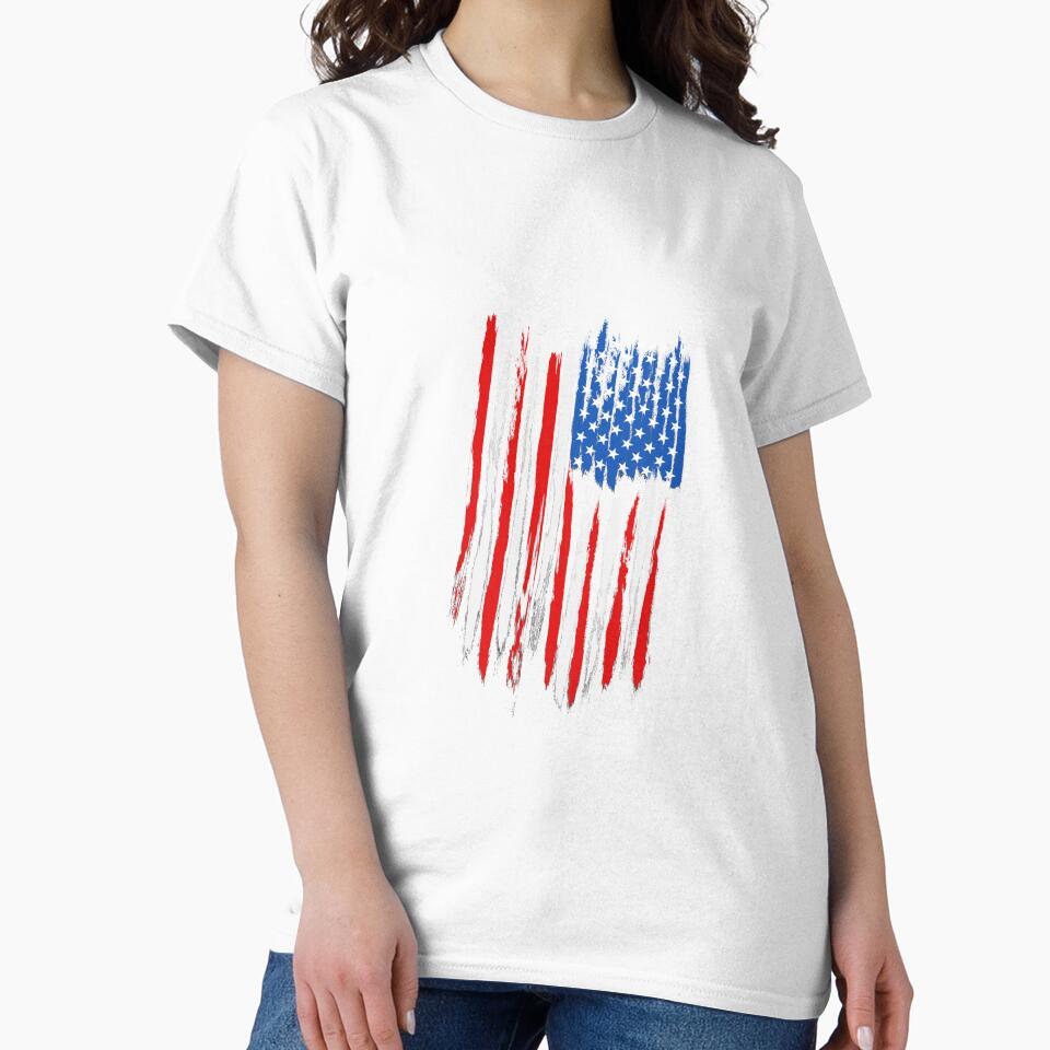 Distressed USA Flag Design T-Shirt For Men and Women by AllStarMerch