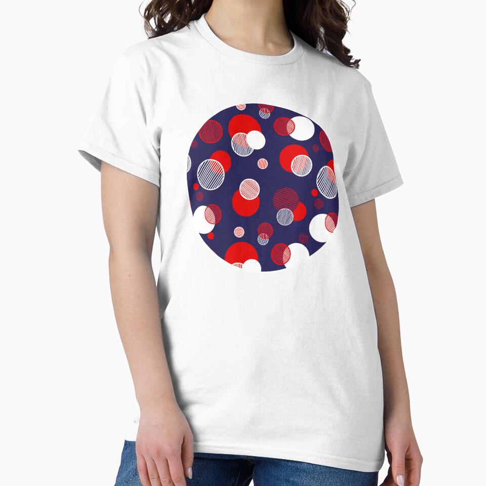 Red, White and Blue Abstract Circles by ColorPopArtBoutique