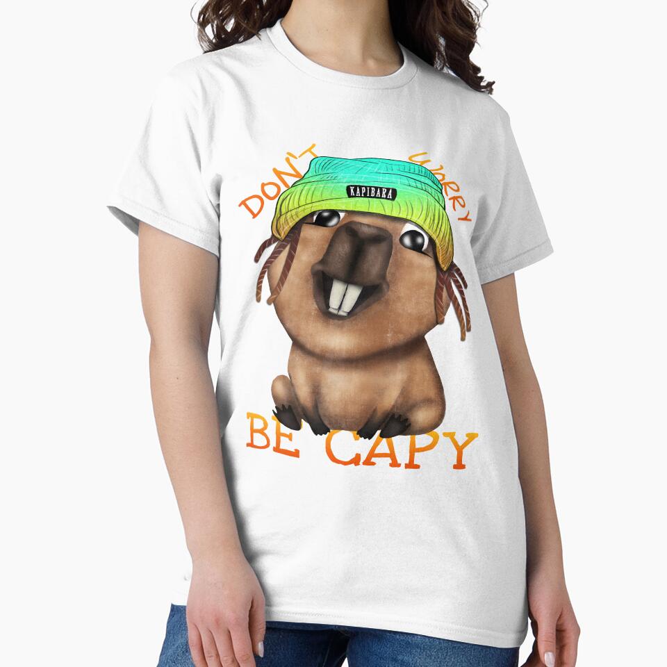 Rasta Capy Tee - Peace, Love, and Capybara by PrezencikABC