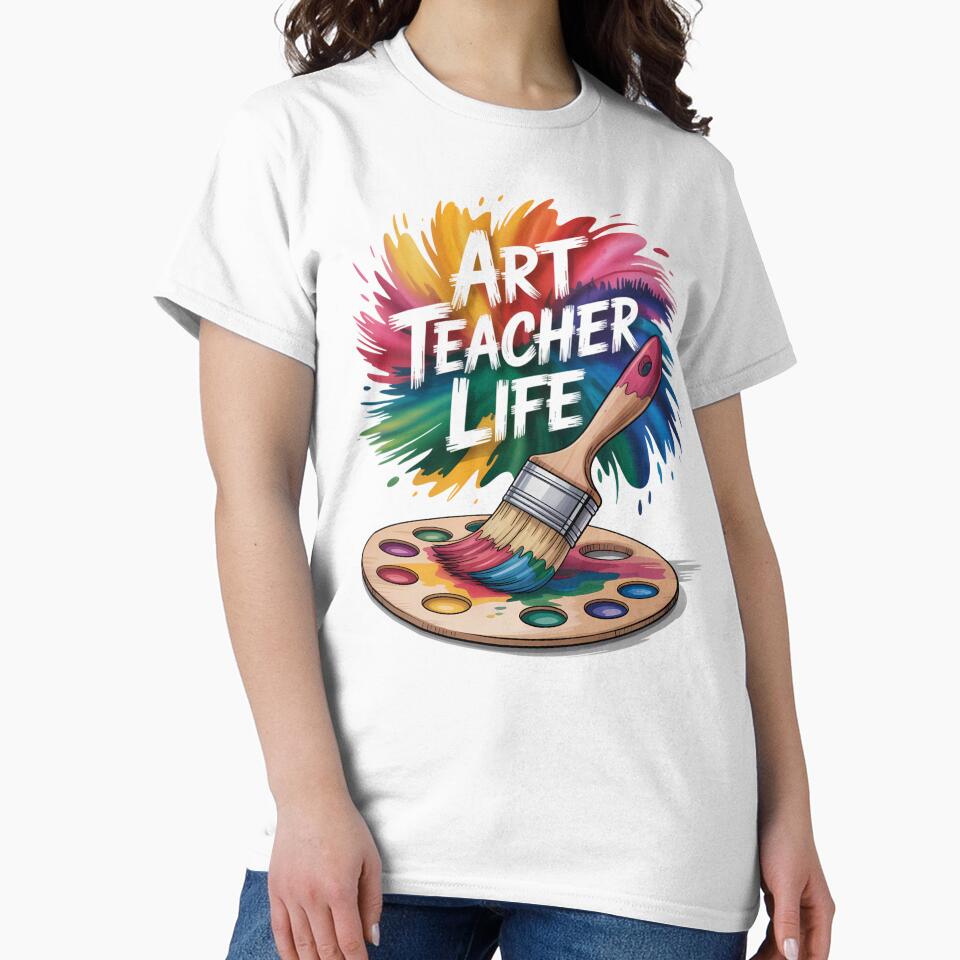 Art Teacher Life Rainbow Paintbrush Design by VogueWow